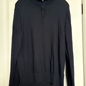 Banana Republic Men's Navy Zip-Up Sweater